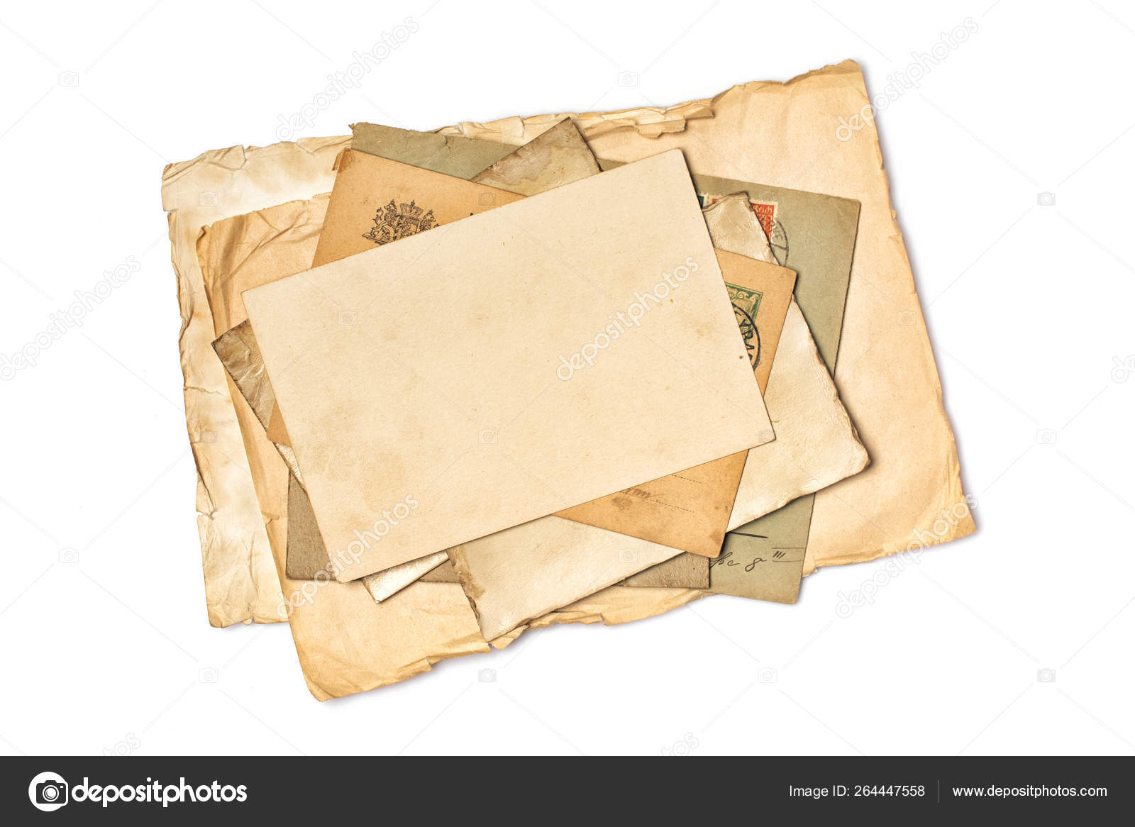 Download Mockup Of Empty Old Vintage Yellowed Paper Sheets And Card Stock Photo C Viktoriya89 264447558 Yellowimages Mockups
