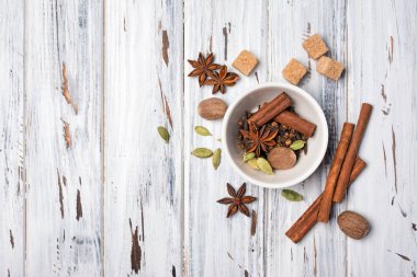 Winter spices for masala tea or mulled wine