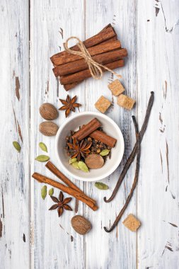 Winter spices for masala tea or mulled wine
