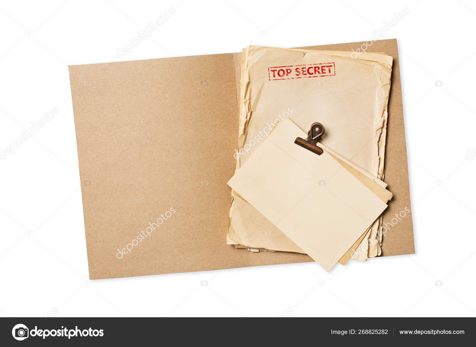 Download Folder With Top Secret Old Yellowed Paper And Mockup Vintage Cards Stock Photo Image By C Viktoriya89 268825282