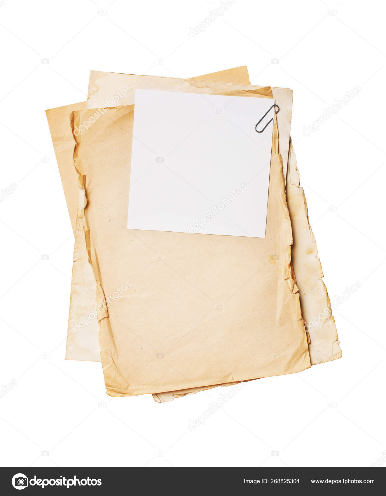 Download Mockup Of Empty Old Vintage Yellowed Paper Sheets With Clip Stock Photo C Viktoriya89 268825304 Yellowimages Mockups