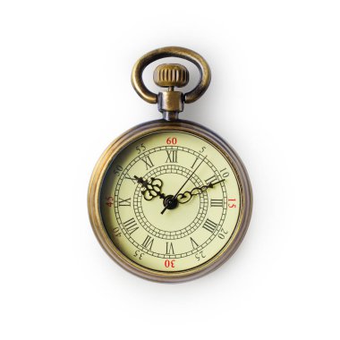 beyaz izole klasik cep saati