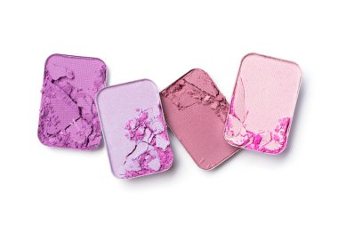 Makyaj için pembe ve mor ezilmiş göz farı