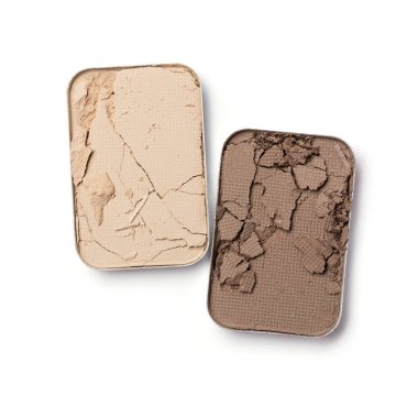 Makyaj için bej ve kahverengi ezilmiş göz farı