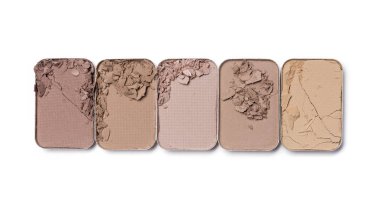 Makyaj için bej ve kahverengi ezilmiş göz farı