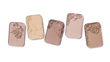 Makyaj için bej ve kahverengi ezilmiş göz farı