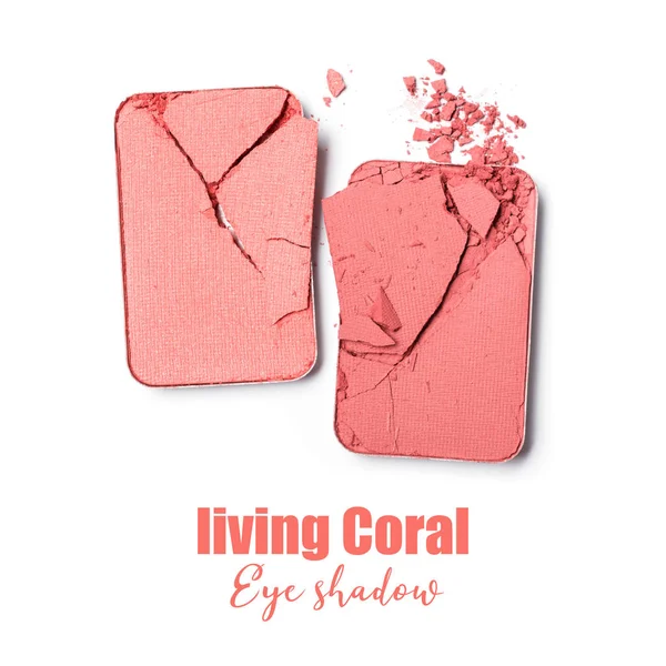 Coral vivo de cor na moda de sombra esmagada para maquiagem — Fotografia de Stock