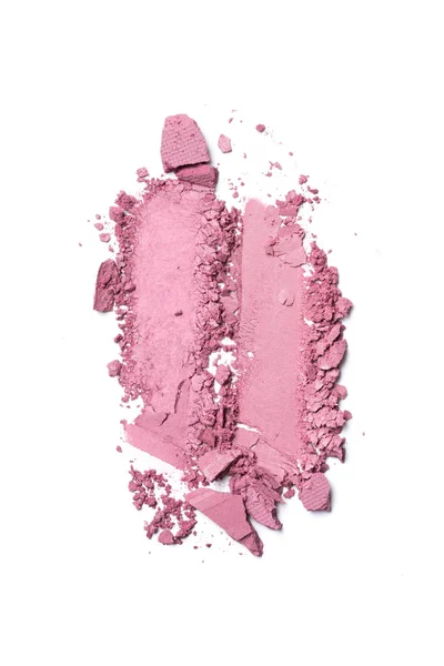Spalmo di ombretto rosa isolato su bianco — Foto Stock