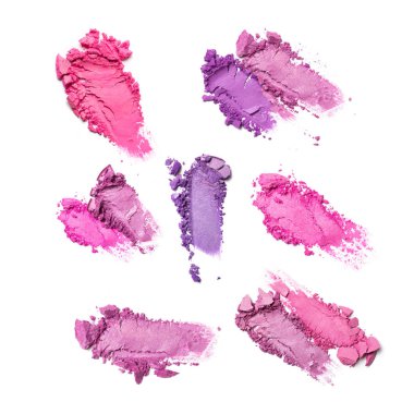 Parlak mor ve pembe göz farı smear seti