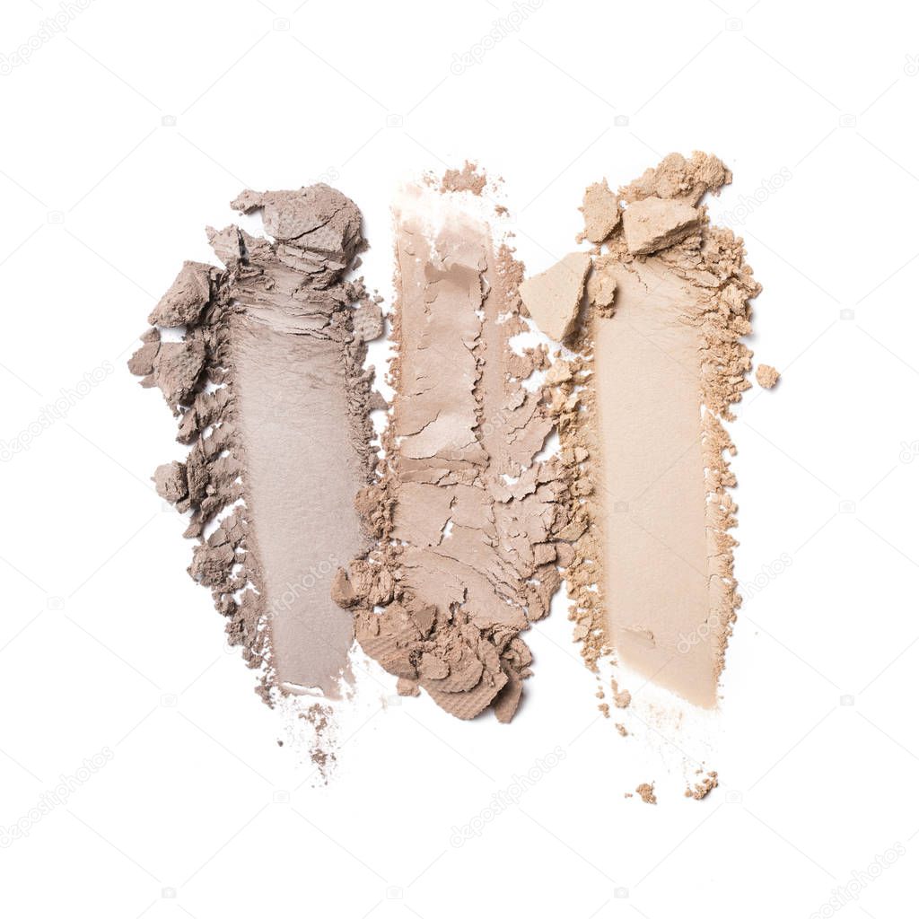 Smears of nude beige eyeshadow