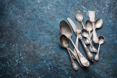 Vintage gümüş çatal bıçak seti