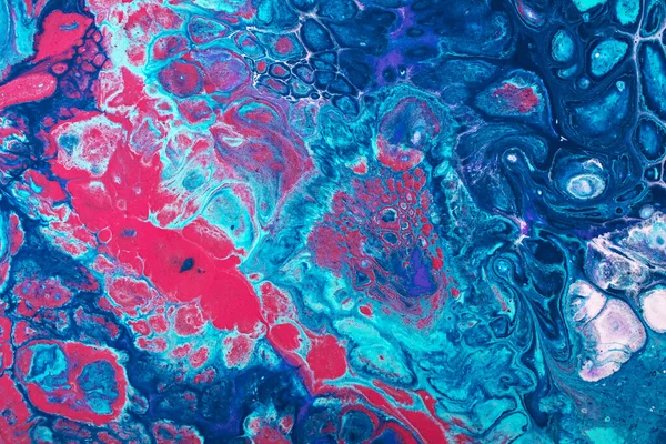 Close Van Gemengde Blauwe Roze Abstracte Textuur Handgeschilderd Mooi Patroon — Stockfoto