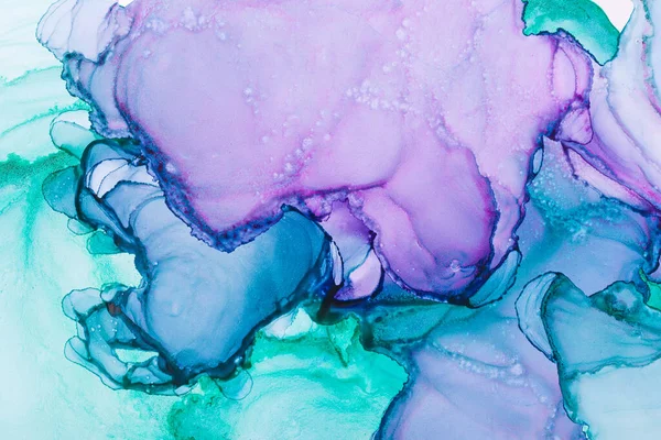 Крупним Планом Змішані Бірюзові Фіолетові Абстрактні Текстури Модні Шпалери Мистецтво Стокова Картинка