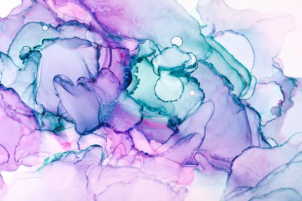 Крупним Планом Змішані Бірюзові Фіолетові Абстрактні Текстури Білих Модних Шпалерах Стокове Фото