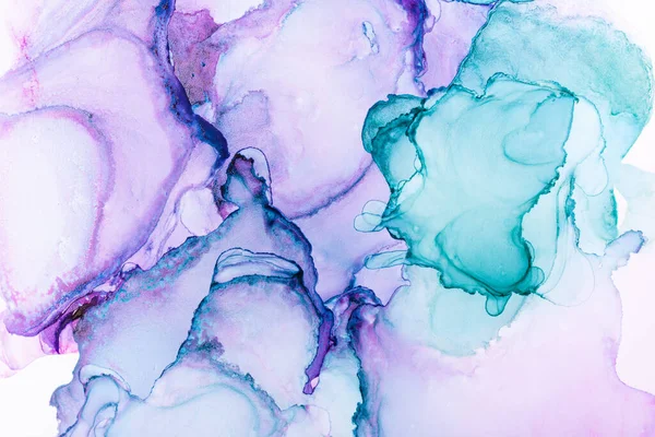 Крупним Планом Змішані Бірюзові Фіолетові Абстрактні Текстури Білих Модних Шпалерах Стокове Зображення