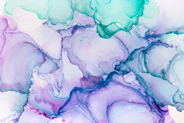 Крупним Планом Змішані Бірюзові Фіолетові Абстрактні Текстури Білих Модних Шпалерах Стокова Картинка