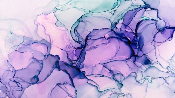 Closeup Mixed Purple Turquoise Abstract Texture White Trendy Wallpaper Art Stock Picture