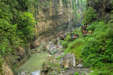 Alt Mufu büyük kanyon Enshi Hubei Çin'in görünümünü