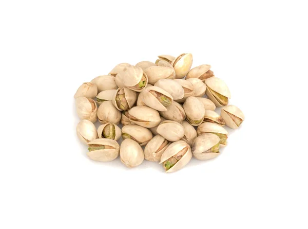 Heap Circle Roasted Pistachio Nuts Isolated White Background — Stock Photo, Image