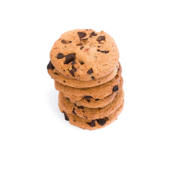 Verem Hat Házi Double Chocolate Chip Cookie Elszigetelt Fehér Background — Stock Fotó