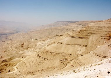 İsrail sınır manzaralı mount Nebo Ürdün'den Ürdün Vadisi'nin manzaralı