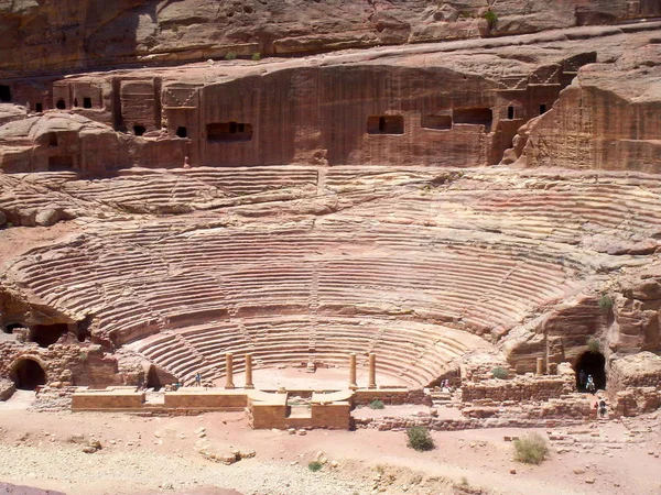 Blick Auf Das Antike Amphitheater Petra City Jordanien — Stockfoto