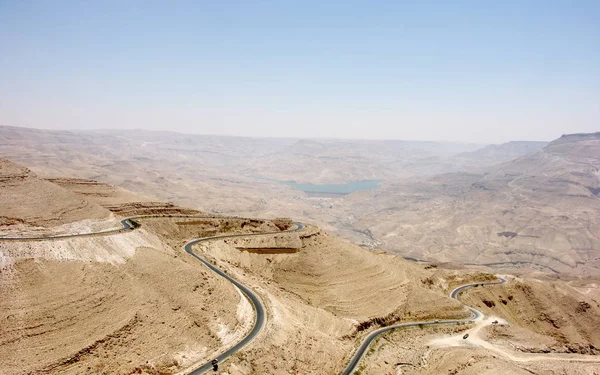 Tájkép Jordániai Völgy Mount Nebo Jordánia Izrael Határ Néző — Stock Fotó