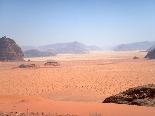 Táj Wadi Rum Völgyében Hold Sivatagban Jordánia — Stock Fotó