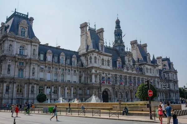 巴黎法国 2018年7月14日 巴黎市政厅酒店 法国街景 — 图库照片