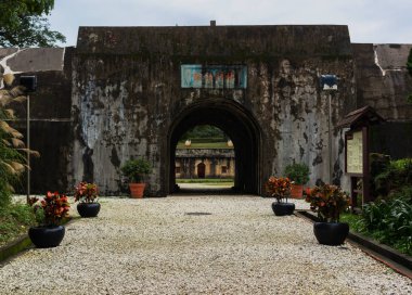 Hobe Fort veya Huwei Fort Tamsui bölge yeni Taipei Tayvan