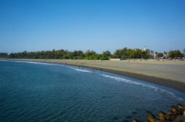Anping plaj panorama görünümünde Chaiao Tou Beach Park Anping bölgesinde Tainan Tayvan