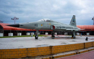 28 Şubat 2018, Hualien Tayvan: Hualien Tayvan'da maruz Northrop Tayvanlı F5e savaş uçağı