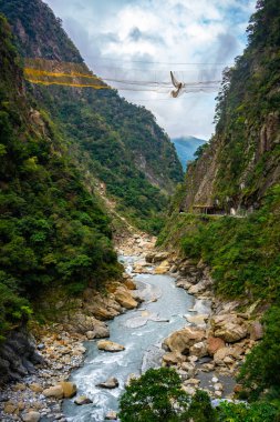Taroko gorge Yanzihkou hiking trail Taroko Ulusal Park Hualien Tayvan sırasında görünümünü