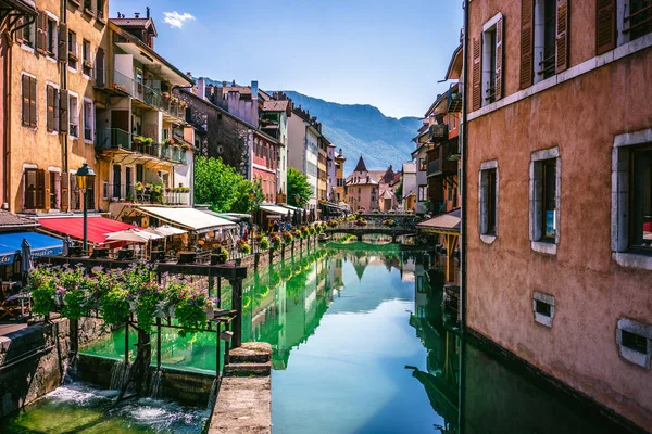 Août 2018 Annecy France Annecy Vieille Ville Thiou Vue Sur — Photo