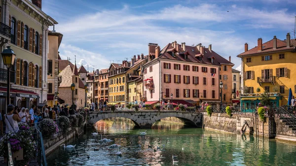 August 2018 Annecy France Annecy Cityscape Wih Thiou River View — Stock Photo, Image