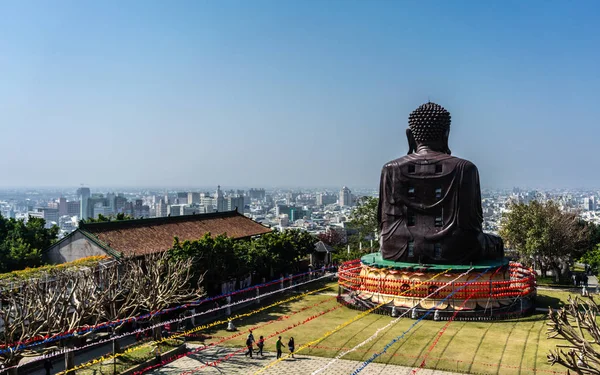 Achterkant Baguashan Grote Boeddhabeeld Van Mount Bagua Changhua Stadsgezicht Panorama — Stockfoto