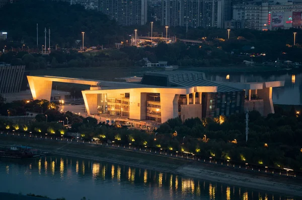 Lokakuu 2018 Wuhan Kiina Qintai Grand Theatre Opera House Antenni — kuvapankkivalokuva