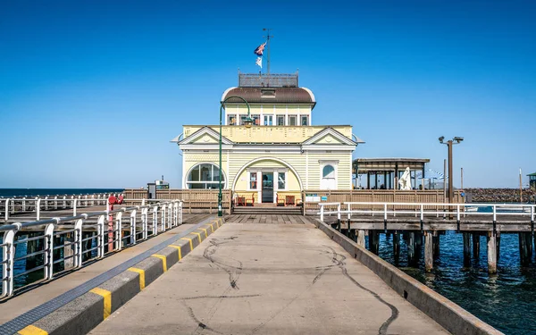 Kilda Pavilion Quiosco Histórico Situado Final Del Muelle Saint Kilda —  Fotos de Stock