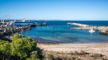 1 Ocak 2019, Cape Jervis Güney Avustralya: Sealink tekne harbour view ve Kanguru Adası feribot, Cape Jervis burun Sa Avustralya