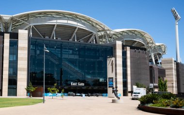 31 Aralık 2018, Adelaide Güney Avustralya: Adelaide Oval spor zemin Stadyumu Önden Görünüm işareti ile Doğu yakasında Adelaide Sa Avustralya'da