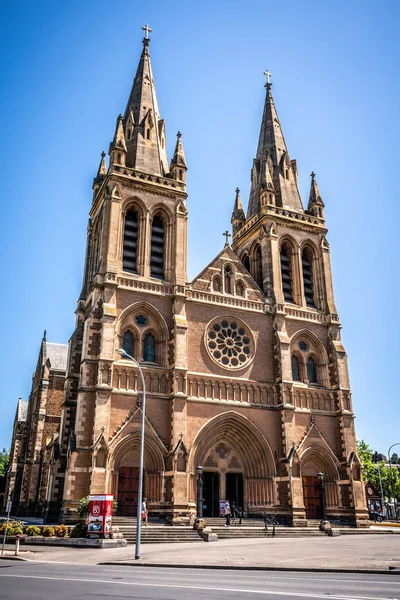 Prosince 2018 Adelaide Jižní Austrálie Vertikální Pohled Zpředu Průčelí Katedrály — Stock fotografie