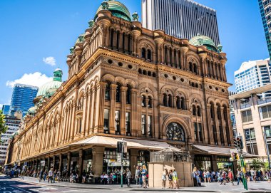 Kraliçe Victoria bina ya da Qvb de dahil olmak üzere geniş açılı görünüş 