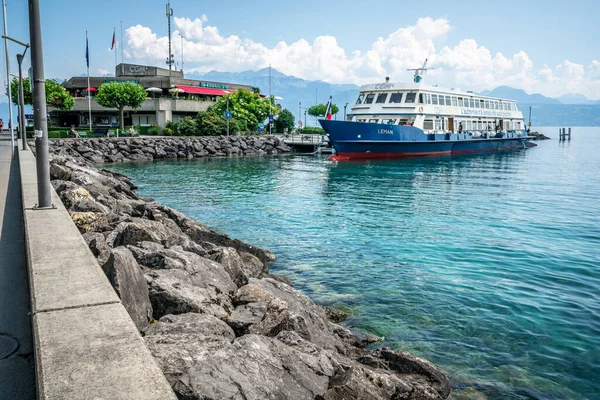 Lausana Suiza Junio 2020 Leman Barco Transfronterizo Entre Francia Suiza — Foto de Stock