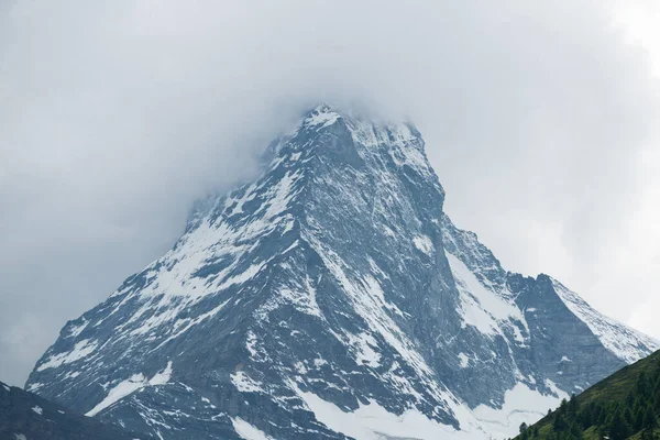 Cima Del Cervino Tra Nuvole Tratte Zermatt Svizzera — Foto Stock