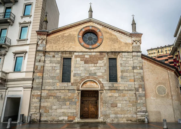 Framsidan Kyrkan Santa Maria Degli Angioli Lugano Ticino Schweiz — Stockfoto
