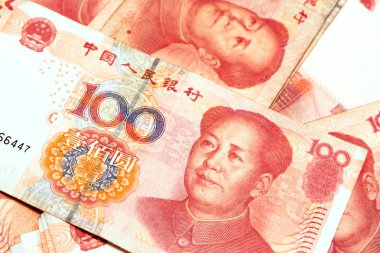 Chinese yuan banknotes, China's currency. clipart