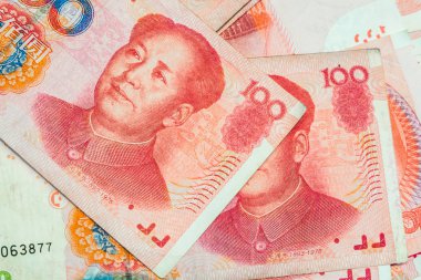 Chinese yuan banknotes, China's currency. clipart