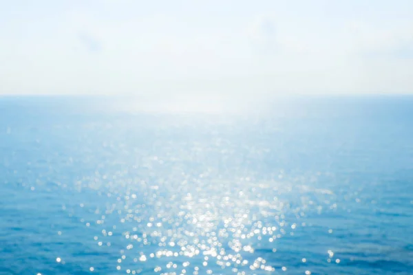 Bokeh Abstrait Lumière Soleil Sur Fond Bleu Mer Pour Saison — Photo