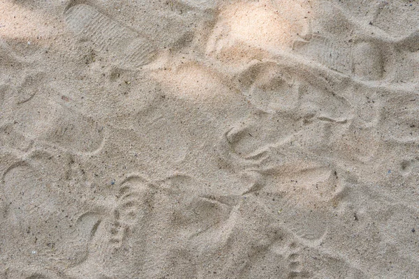 Следы Песке Небольшим Солнечным Светом Нем Тропических Пляжей Использовать Заднего — стоковое фото