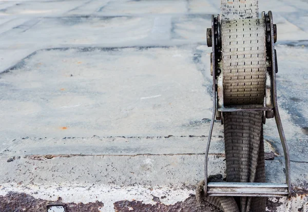 Ratchet Bandjes Vrachtwagen Gebruik Voor Veilige Vrachtwagenlading Industriële Goederen Met — Stockfoto